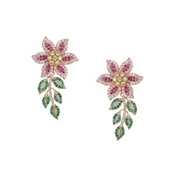 The Luxe Collection 18K Goldplated & Cubic Zirconia Floral Drop Earrings