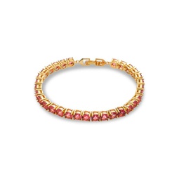 Goldtone Brass & Harper Red Cubic Zirconia Tennis Bracelet