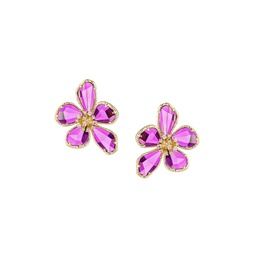 Natalia Goldplated & Cubic Zirconia Floral Stud Earrings