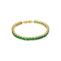 Harper Goldtone & Green Cubic Zirconia Tennis Bracelet