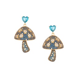 Luxe Negin 18K Goldplated & Cubic Zirconia Mushroom Heart Drop Earrings