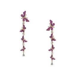 Luxe Sienna 18K Goldplated & Cubic Zirconia Butterfly Dangle Earrings