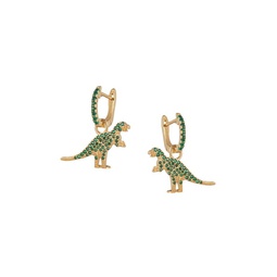 Luxe T Rex 14K Goldplated & Cubic Zirconia Huggie Earrings