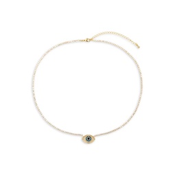 The Luxe Collection Riley Evil Eye Cubic Zirconia Necklace