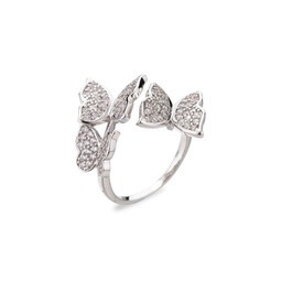 18K White Goldplated Cubic Zirconia Butterfly Ring