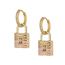 The Luxe Key To The Lock Goldtone, Shell Pearl & Cubic Zirconia Huggies Earrings