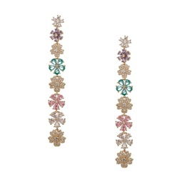 Luxe Emily Daisy Pastel Cubic Zirconia Floral Drop Earrings
