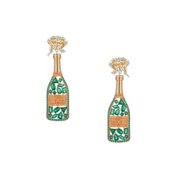 Cubic Zirconia Champagne Bottle Drop Earrings