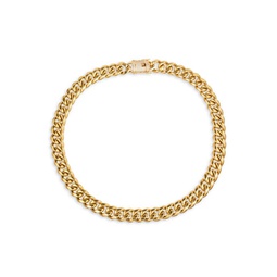 18K Goldplated & Cubic Zirconia Cuban Chain Necklace
