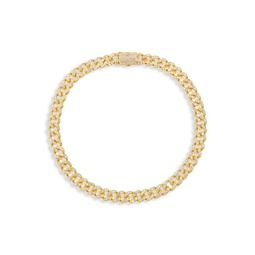 Etienne 14K Goldplated & Cubic Zirconia Cuban Link Collar Necklace
