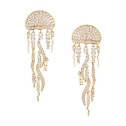 Luxe 18K Goldplated & Cubic Zirconia Jellyfish Drop Earrings