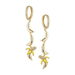 Luxe Shirin 18K Goldplated & Cubic Zirconia Banana Dangle Earrings