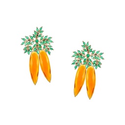 Luxe Dana 18K Goldplated & Cubic Zirconia Carrot Drop Earrings