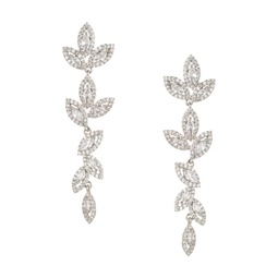 Luxe Tara Silvertone & Cubic Zirconia Drop Earrings