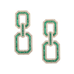 The Luxe Collection Charlotte 18K Goldplated & Cubic Zirconia Geometric Drop Earrings