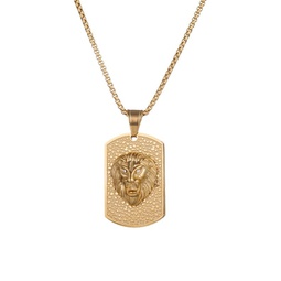 Premier 18K Goldplated & Cubic Zirconia Lion Head Pendant Necklace