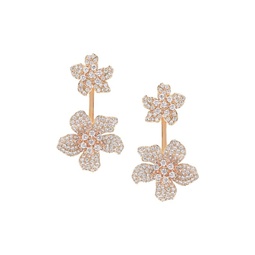 Luxe Cubic Zirconia Rose Drop Earrings