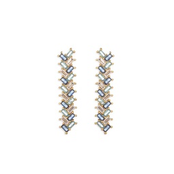 Luxe Aurora Goldtone & Cubic Zirconia Zig Zag Earrings