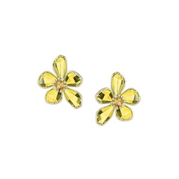 Natalia Goldplated & Cubic Zirconia Floral Stud Earrings