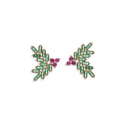 The Luxe Collection Green Reef Cubic Zirconia Stud Earrings
