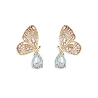 Luxe 18K goldplated & Cubic Zirconia Butterfly Drop Earrings