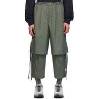 Green Layered Trousers 241647M191003