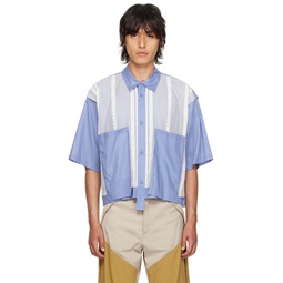 Blue Rope Mesh Shirt 241647M192005