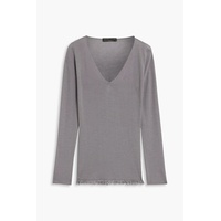 Fringed cashmere and silk-blend sweater