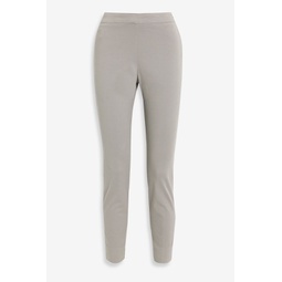 Cropped cotton-blend twill slim-leg pants