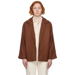 Brown Melton Jacket 231041M180000