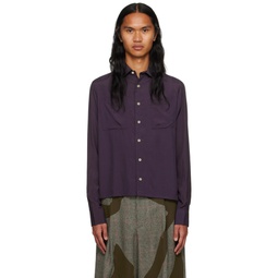 Purple Button Shirt 232041M192002