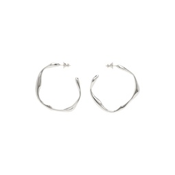 Silver Onda Hoop Medium Earrings 241069F022009