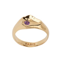 SSENSE Exclusive Gold Amethyst Ring 222069M147005