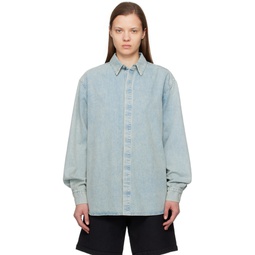 Blue Faded Denim Shirt 241782F060001