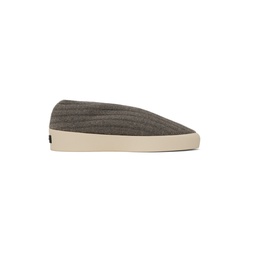 Taupe Moc Knit Low Sneakers 241782M229002