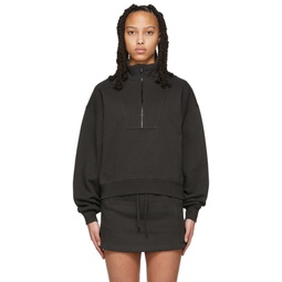 Black 1 2 Zip Pullover Sweatshirt 221161F097006