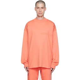 Pink Cotton Long Sleeve T Shirt 222161M213006