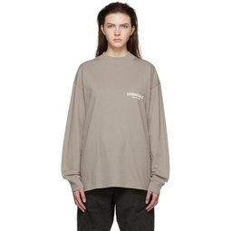 Taupe Cotton T Shirt 221161F110018