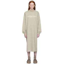 Gray Long Sleeve Midi Dress 222161F052002