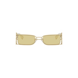 SSENSE Exclusive Gold Bamboo Sunglasses 241107F005004