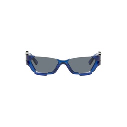 SSENSE Exclusive Blue Deconstructed Sunglasses 241107F005002