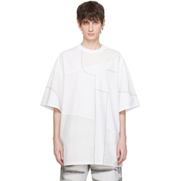 White Paneled T Shirt 241107M213005