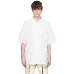White Paneled Shirt 241107M192003