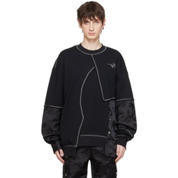 Black Paneled Sweatshirt 241107M204001
