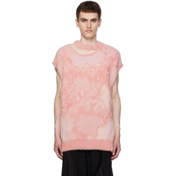 Pink Landscape Painting Sweater 232107M201007
