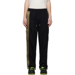 Black Contrast Cargo Pants 222107M190001