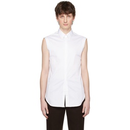 White Sleevless Shirt 231270M192049