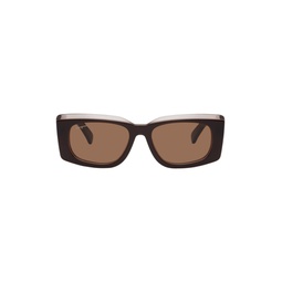 Brown Rectangular Sunglasses 232270F005006