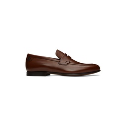 Brown Leather Penny Loafer 231270M231022