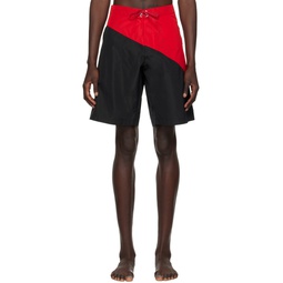 Black   Red Two Tone Shorts 232270M193000